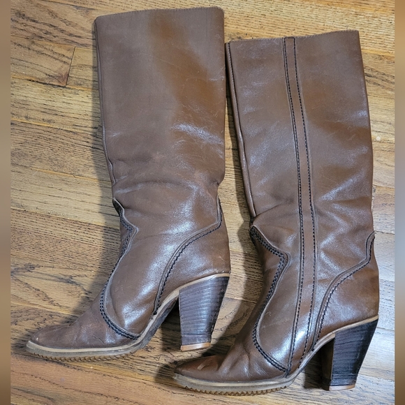 Hanna Sz 8 Brown Tall Heeled Boots - Picture 2 of 6